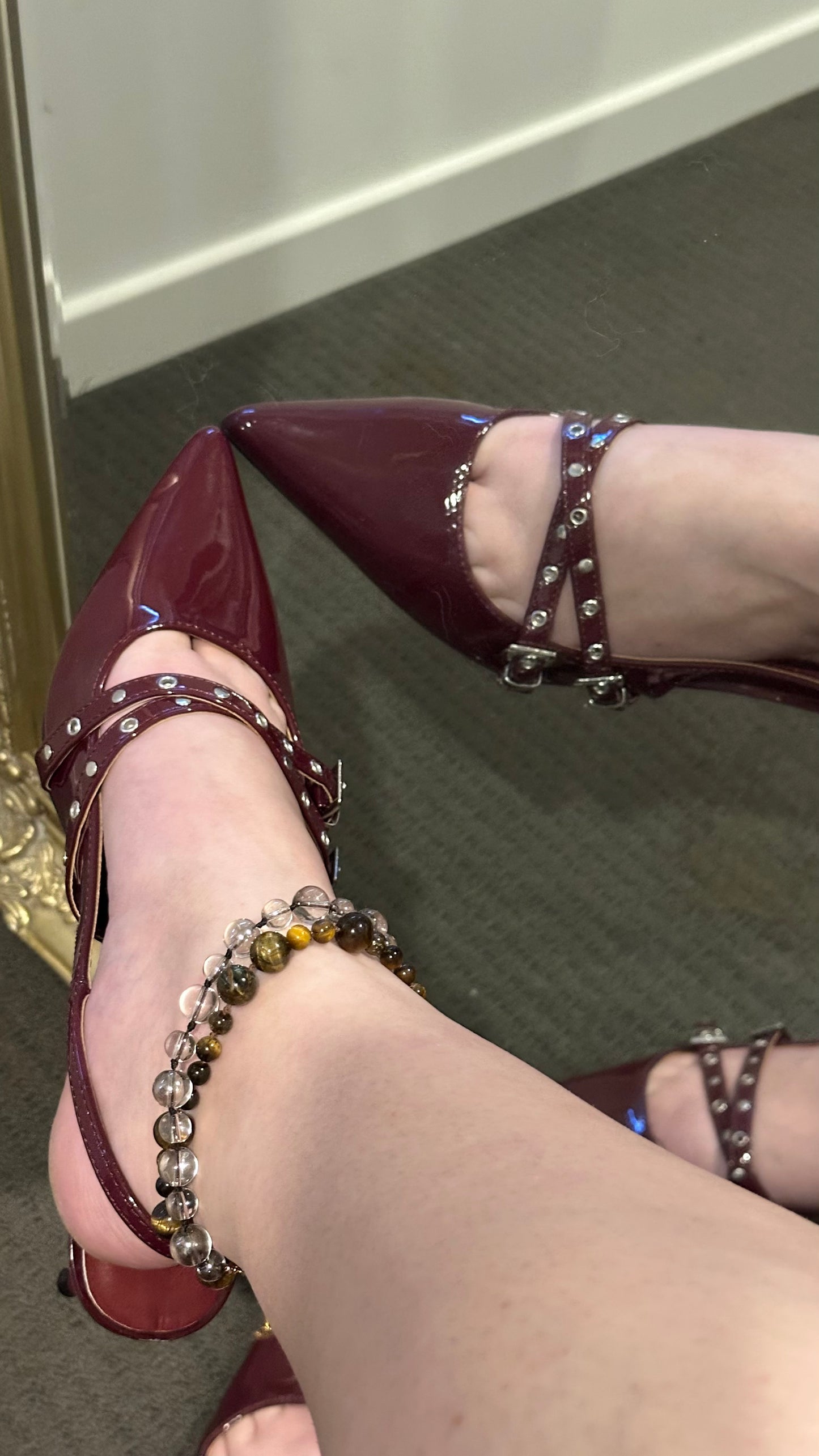 Long Black Anklet